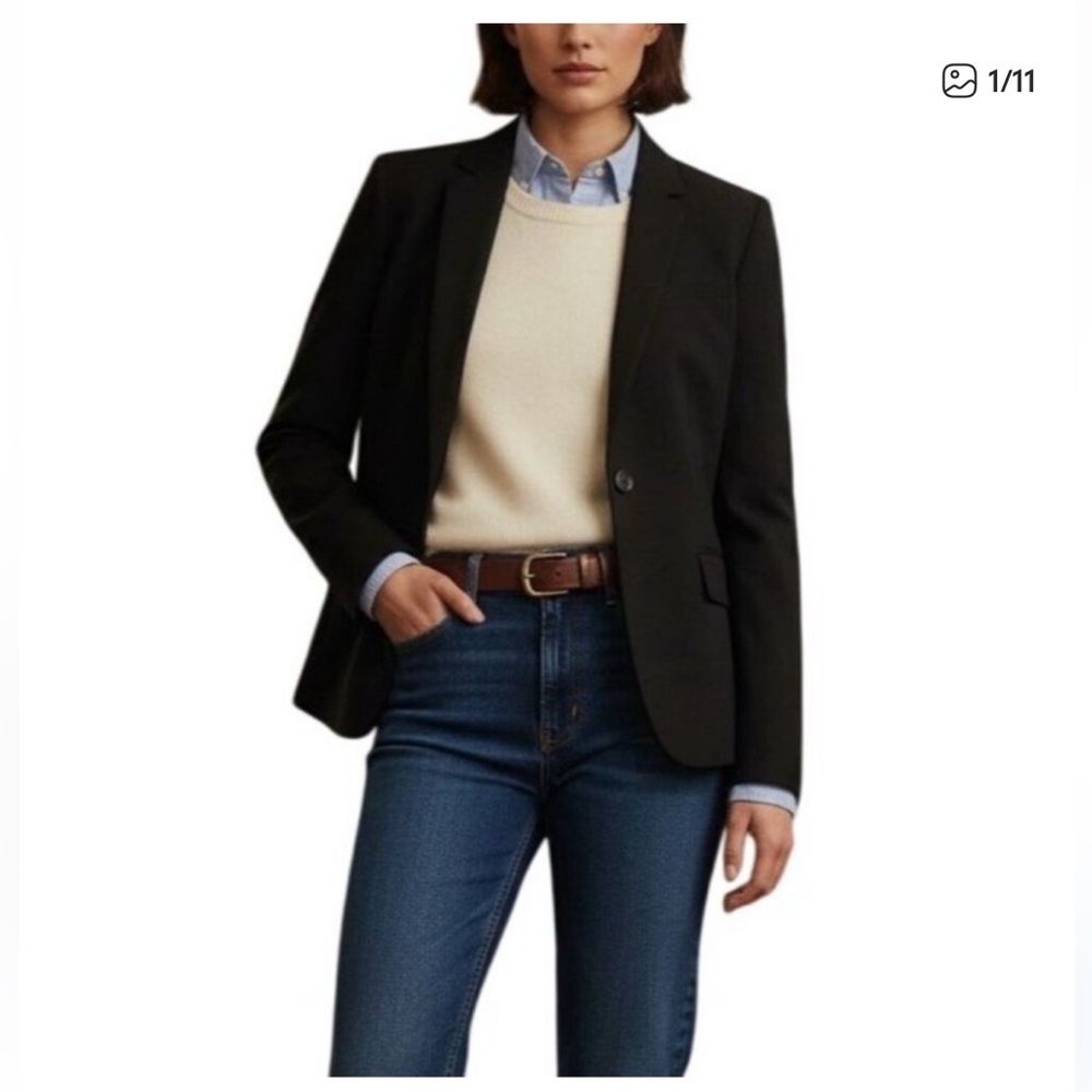 J. Crew 1035 Bi-stretch black blazer 0